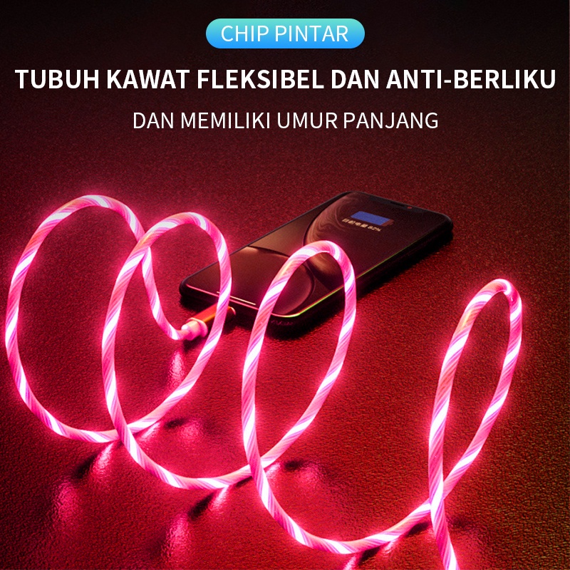 kabel data dan Strip lampu 2in1, Kabel Data Type C, Micro USB Fast Charging/Kabel Data Untuk Iphone Lightning Cable Untuk Iphone 5 6 7 8 XS XR 11 12 Pro/Samsung/xiaomi/OPPO/realme/