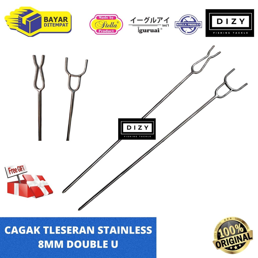 Cagak Stainless Tleseran Congkok Penahan Joran Pancing Double u High Quality