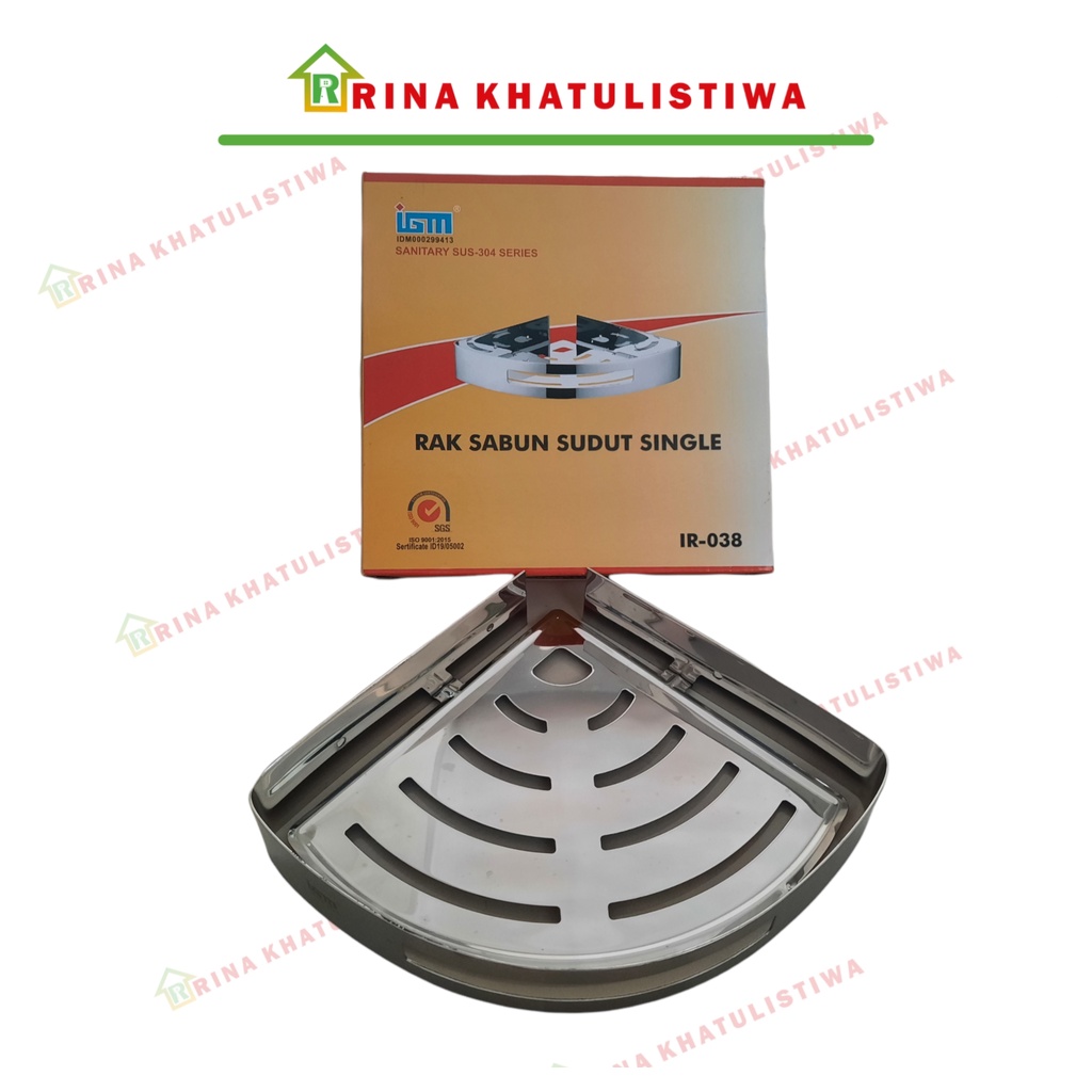 Rak Sabun Sudut Single Stainless merk IGM | Rak Sabun Sudut Stainless