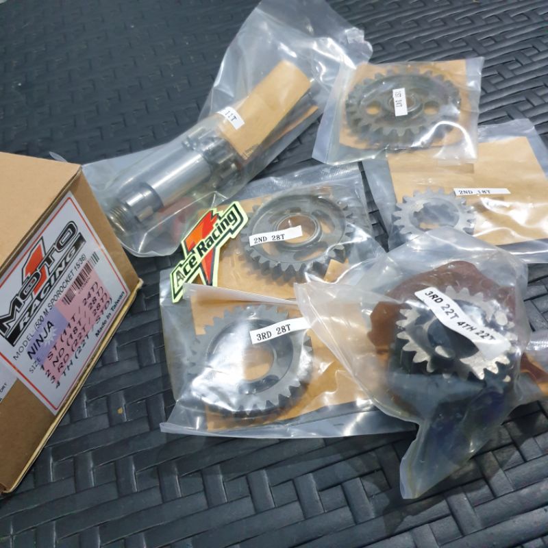 Rasio ninja 500 meter moto 1 racing 1st 11/24 2nd 18/28 3rd 22/28 4th 22/std Gigi ratio gear gir nin