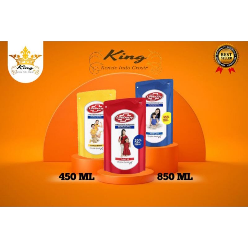 (KING) - Lifebouy Sabun Mandi Cair Lemon Care/Total Care / Mild CareRefill 825 ml
