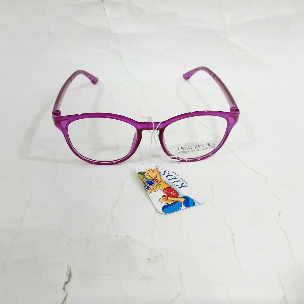 Kacamata anak perempuan bening lensa anti blue radiation kaca mata screen protection lens sinar biru-violet