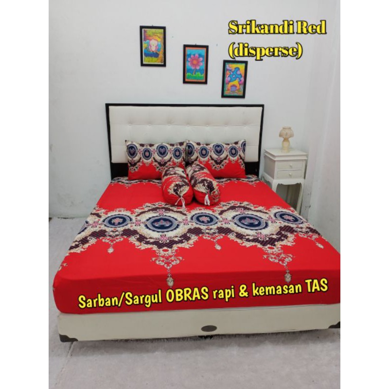 Sprei Katun Motif Batik Srikandi Red