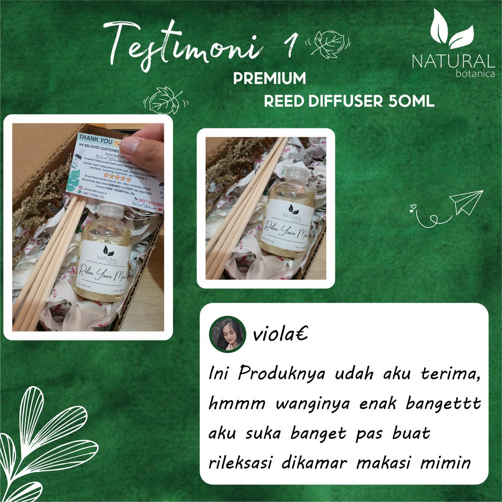 Natural Botanica Premium Reed Diffuser Set 50ml Spesial Parcel Kado Hampers