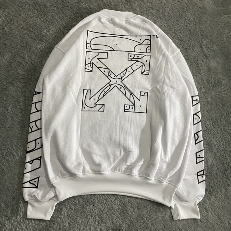 SWEATER CREWNECK OFF WHITE RUSH DIAG FULLTAG