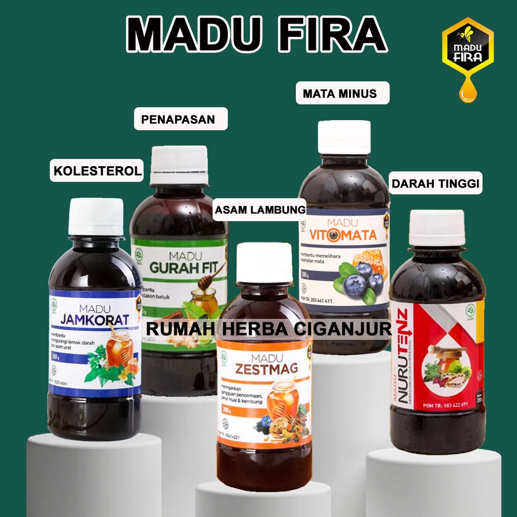 Madu Fira Madu Zestmag MaduJamkhorat Madu Gurahfit Madu Vitomata Madu Nurutenz Isi 280 gr