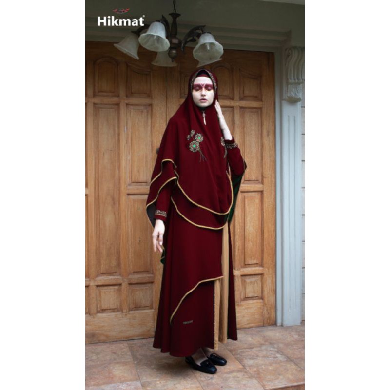 syar i abaya hikmat fashion original J3388 Maroon