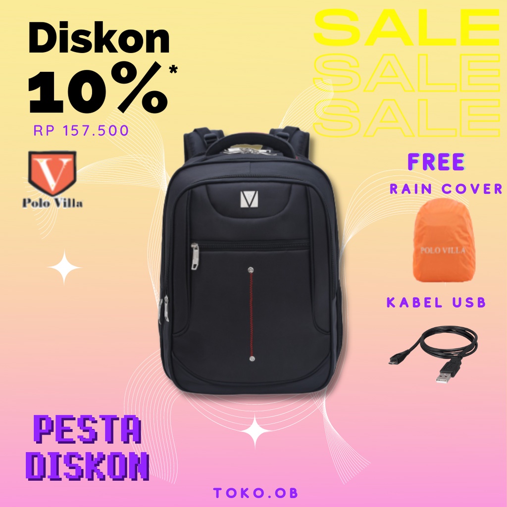 (Toko OB) Tas Murah Sekolah Pria Polo Villa Peregrination Grande 18006 - 35 Liter - 4 Warna Tas Punggung