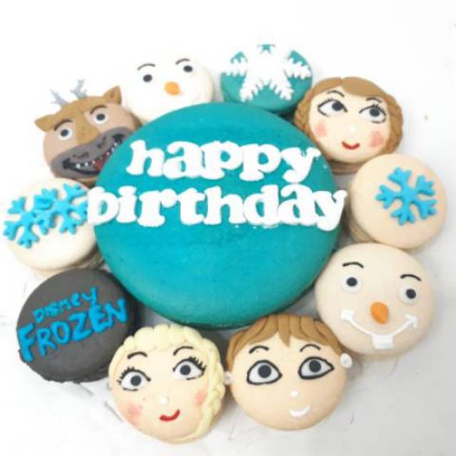 

Macaron (Macaroon) Karakter Paket Big Edisi Birthday / Cookies Custom / Kue Ultah / Kue Kering