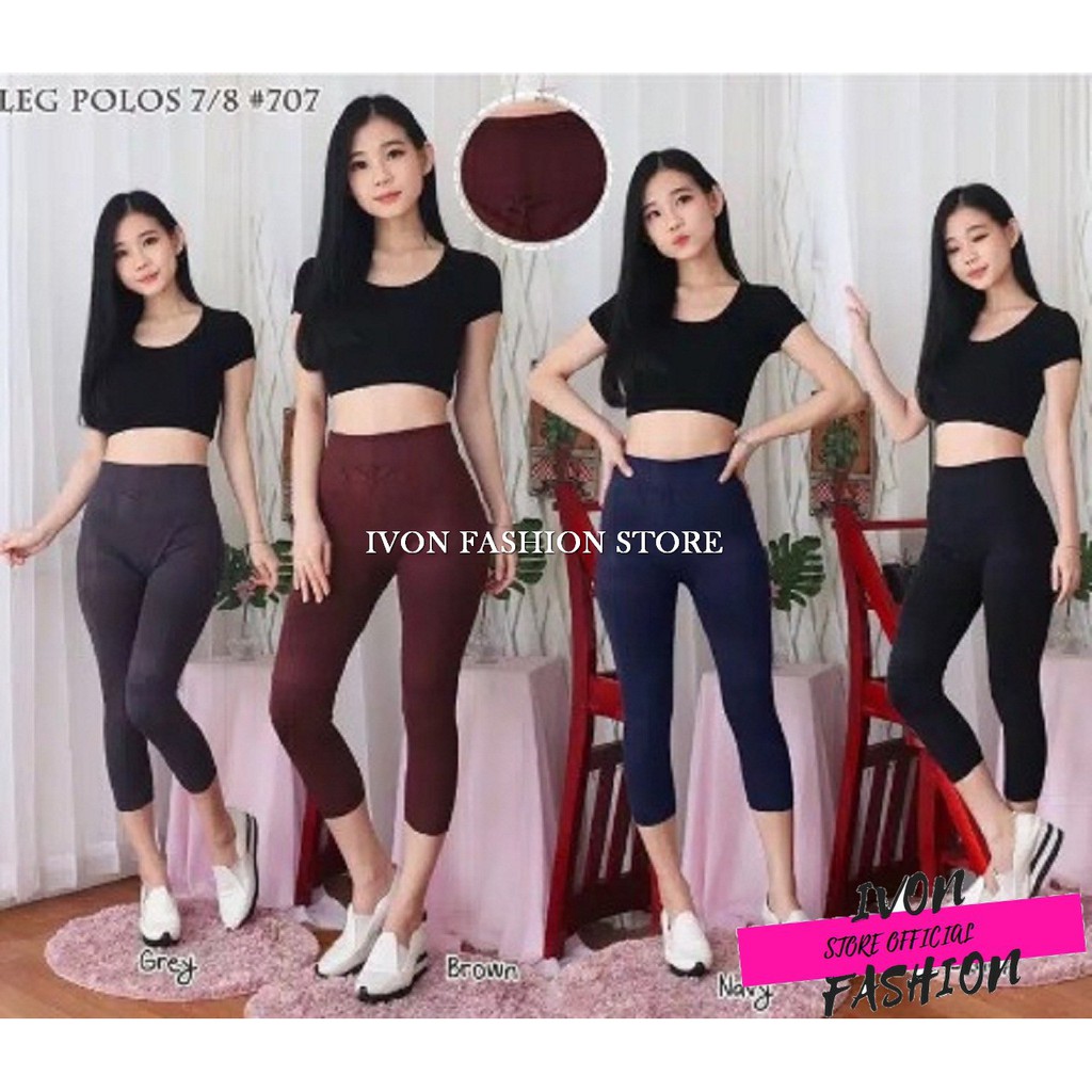 LEGGING 7/8 BAHAN SPANDEX WANITA ADEM PREMIUM 2 UKURAN