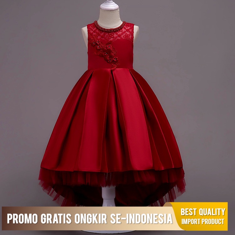 Gaun Pesta Anak Perempuan Putri Anak-anak, Pernikahan Putri, Ekor, Gaun Rompi