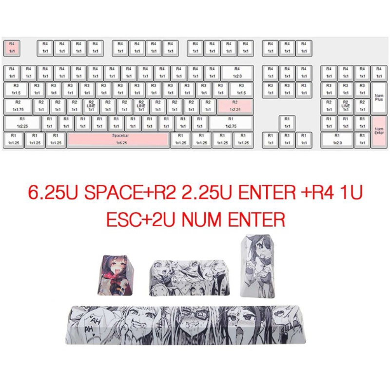 Vivi 4Pcs Keycap PBT 6.25U OEM Motif Kartun Anak Perempuan