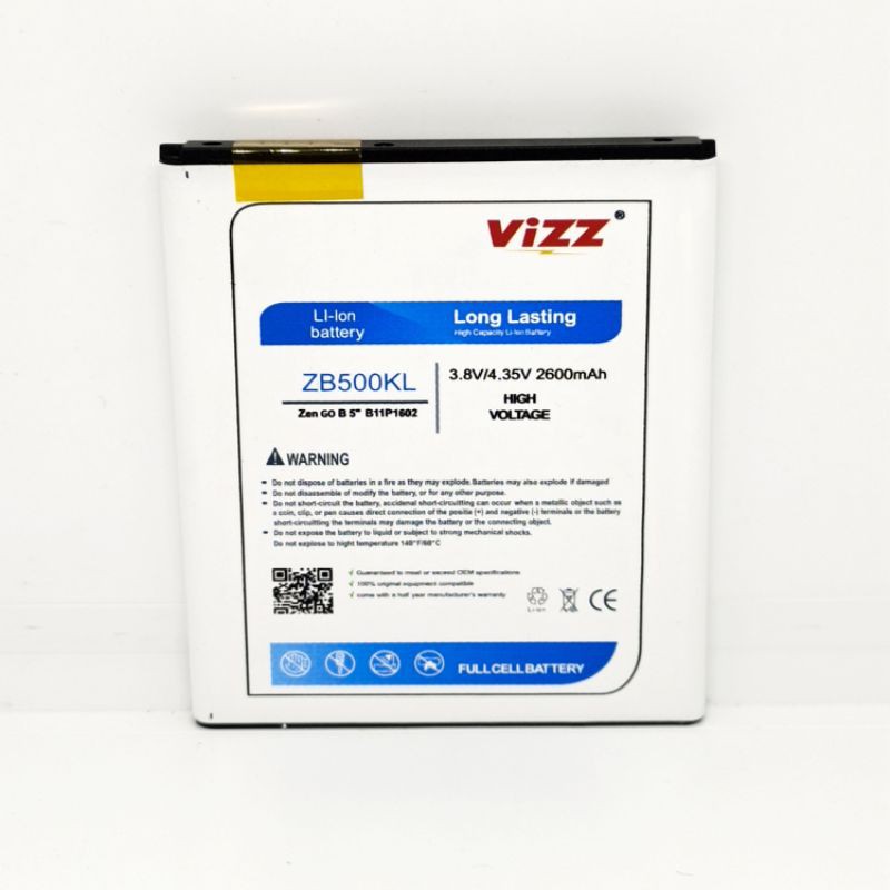Baterai Batre Vizz Asus Zenfone Go B 5inci / ZB500KL / X00AD / B11P1602 Original Vizz