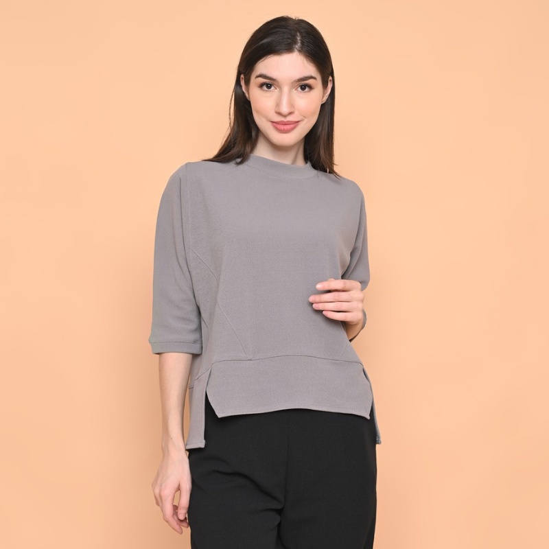 Cammomile Blouse wanita 1909010 oversized-Grey