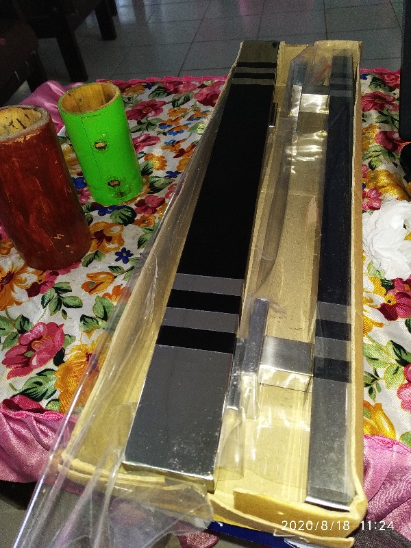 Handle Pintu Rumah Kotak 4x2cm 45 Cm Black Hitam Kombinasi Ss Tarikan Pintu Gagang Pintu Kunci Pintu