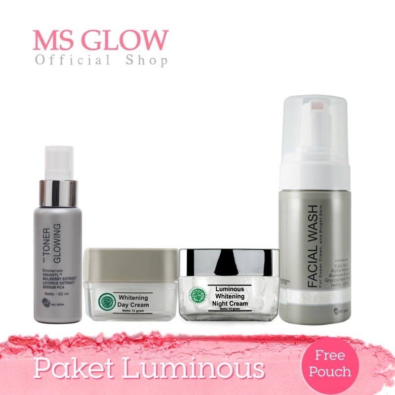 [PAKET HEMAT] MS GLOW Luminous Series Indonesia / Acne Whitening Ultimate Facial Toner Serum Cream