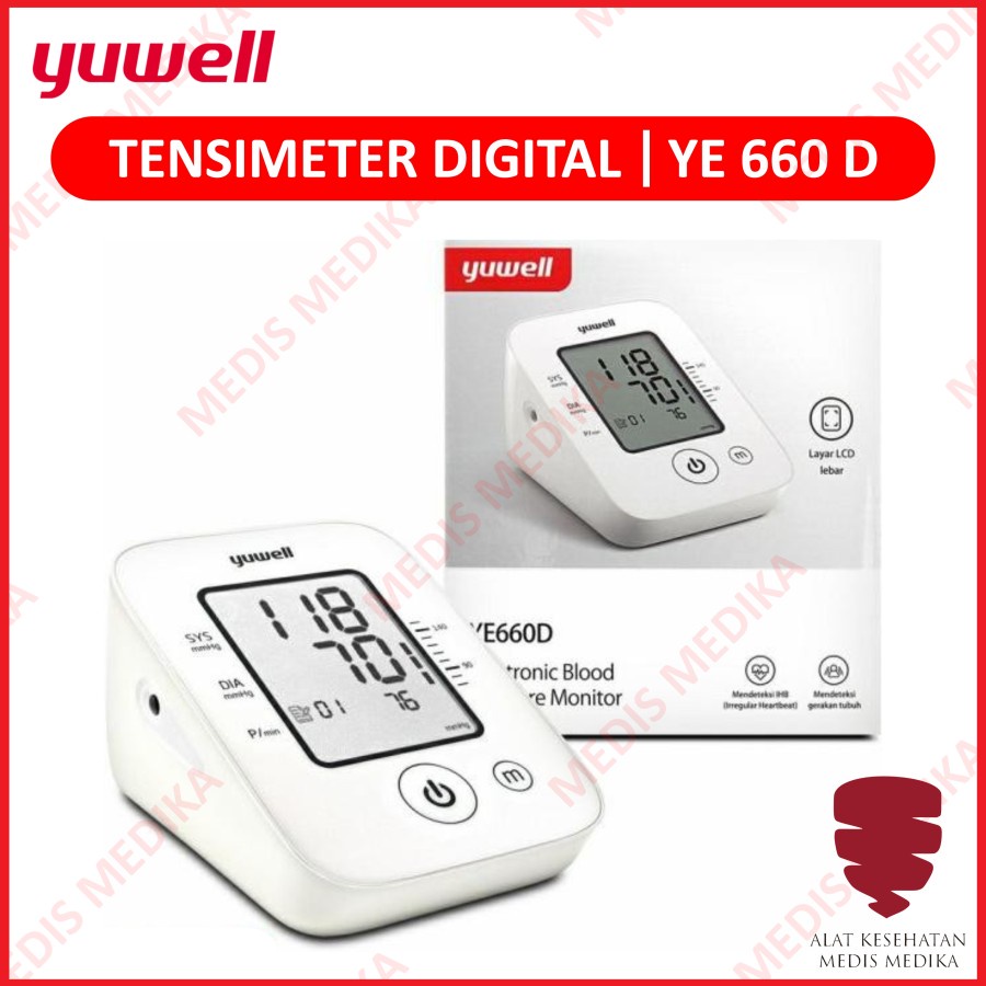 Tensimeter Digital Yuwell YE660D Alat Tes Cek Ukur Cek Tekanan Darah Tensi Meter YE 660 D