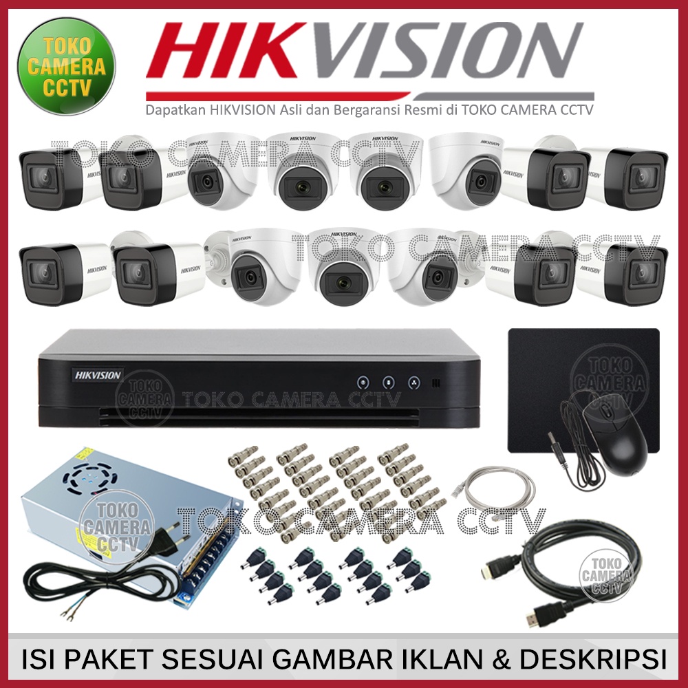 PAKET CCTV HIKVISION 2MP 16 CHANNEL 15 KAMERA