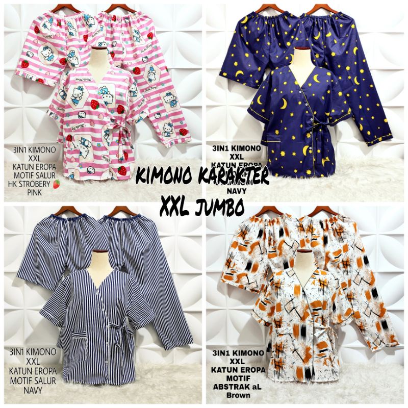 PIYAMA KIMONO 3IN1 XXL JUMBO MOTIF KARAKTER