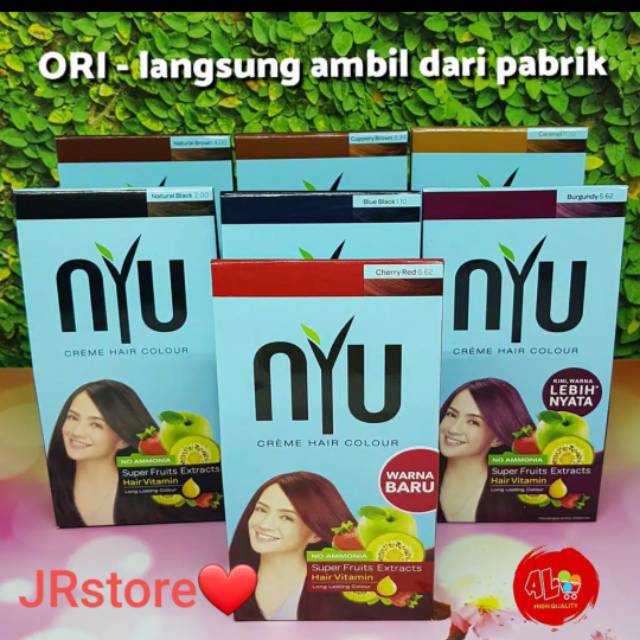 Nyu hair color colour semir rambut natural extracts fruit no amonia