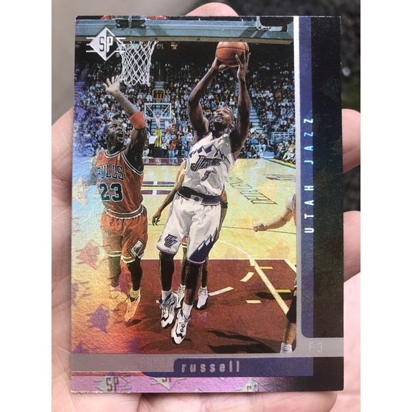 KARTU BASKET BRYON RUSSELL VS MICHAEL JORDAN NBA CARD SP 1997