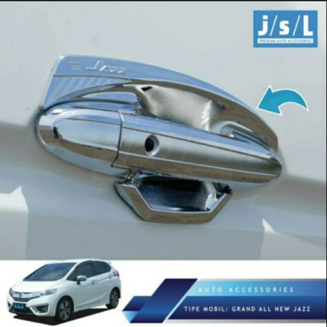 Paket JSL Cover handle pintu + Outer mangkok chrome All New Jazz GK5 2014-2020