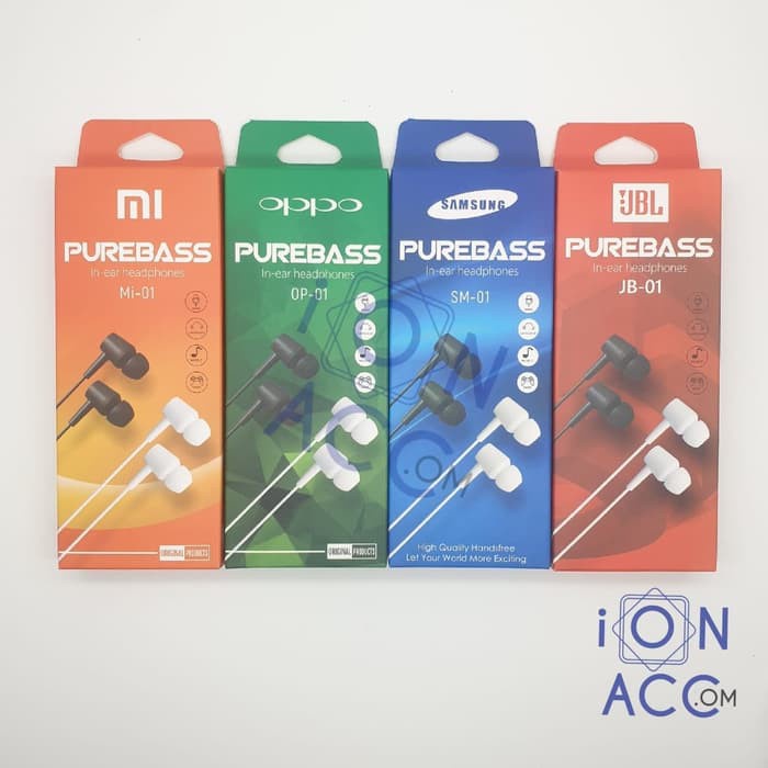 HANDSFREE HEADSET EARPHONE PURE BASS UBL JB 01 PURE BASS EXTRA BASS