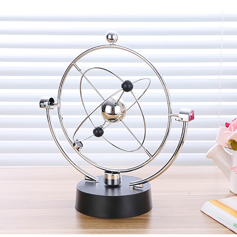 Pajangan Meja Orbital Kinetik Koleksi Pajangan koleksi Ala Profesor Genius Newton membuat orang terus melihat kagum, Pajangan pintar bergerak hiasan meja kantor Rotation Perpetual Motion Swing Celestial Globe Newton Pendulum Model Kinetic Orbital