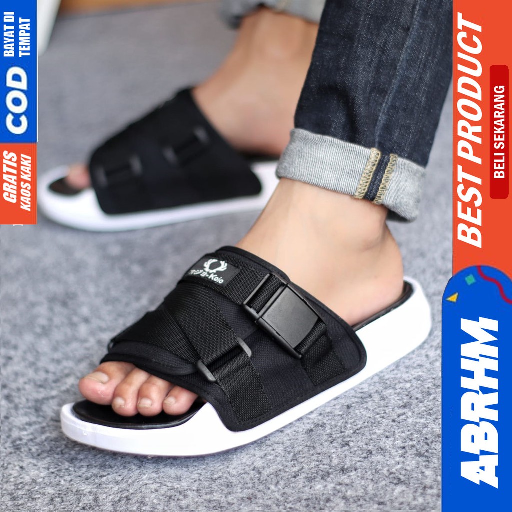 ABRHM x CESTER Sandal Slide Pria Sandal Slop Pria Original Distro Sendal Selop Cowok / Cowo Kekinian