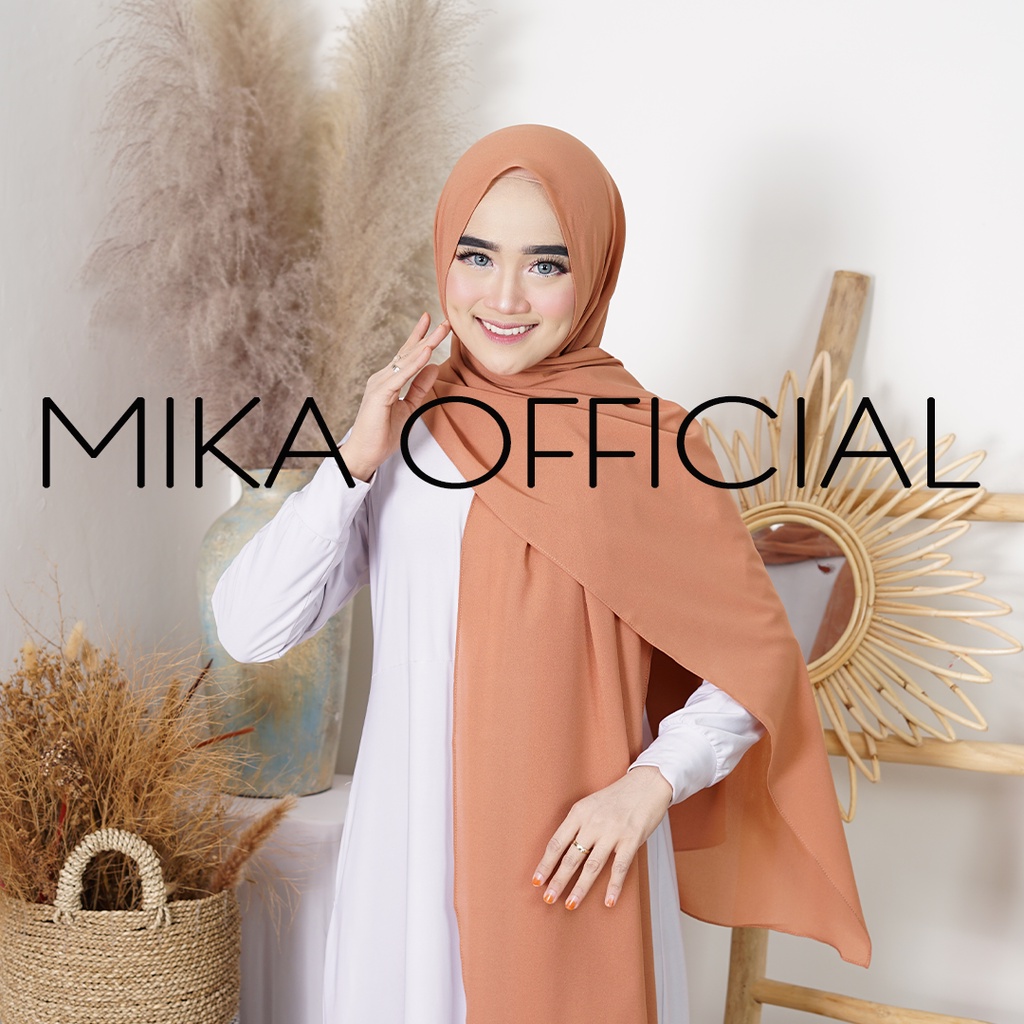 PASHMINA DIAMOND ||  PASHMIN NON TALI/TANPA TALI  POLOS DIAMOND PREMIUM QUALITY-WALNUT