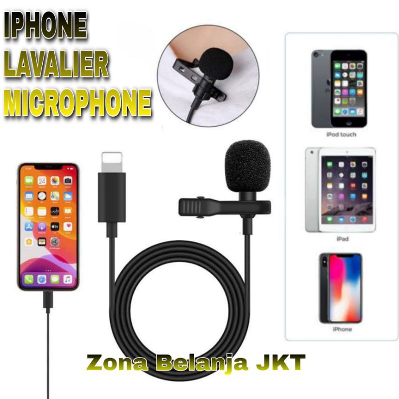 MICROPHONE MIC CLIP ON LAVALIER LIGHTNING FOR IPHONE IPAD APLLE HIGH QUALITY