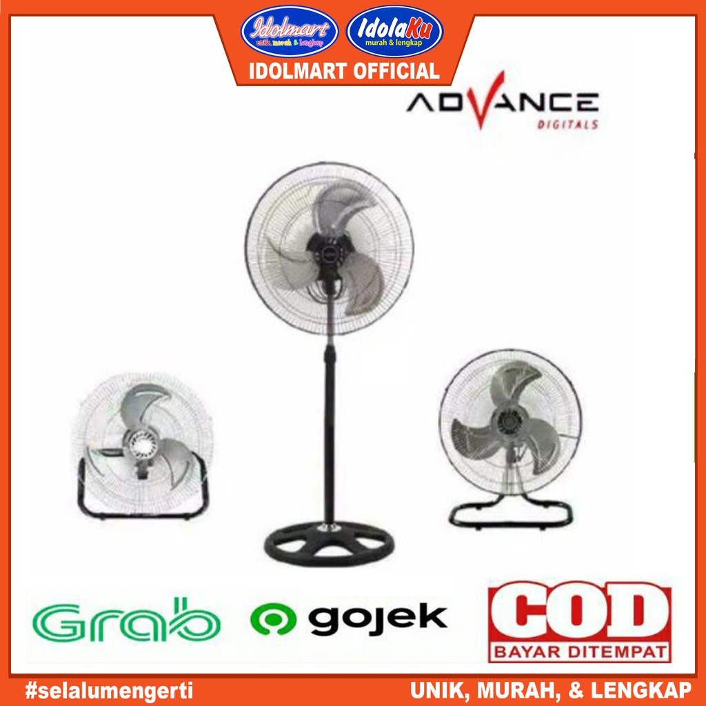 IDOLMART Kipas Angin 3 in 1 Besi 18 Inch Garansi motor 1 Tahun 18 Inch Kipas Multifungsi Advance / Hyperlite / Niko