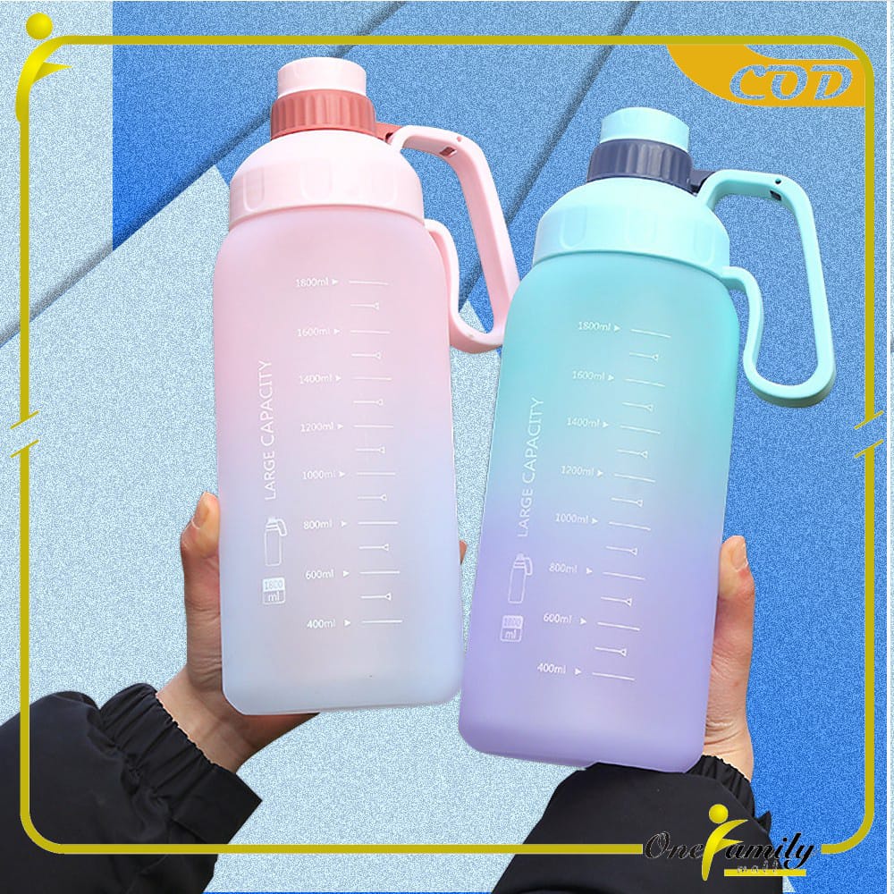 Botol Minum Viral Motivasi 2 Liter / Botol Minum Penanda Waktu Food Grade / Botol Air Minum Gradiasi BPA FREE di Banjarmasin