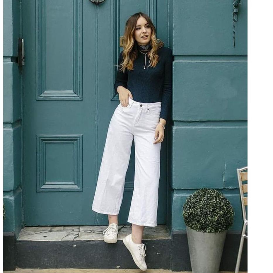 SALEE.. KULOT JEANS  WANITA CELANA JINS WARNA  PUTIH ARMY LILAC HITAM MOCCA SNOW BLACK TERBARU