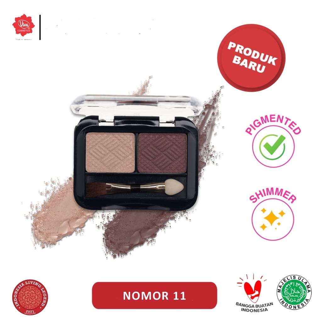 CLEARANCE SALE -  New Color No 11 dan 12 - Viva Eye Shadow Duo - 2.3 gr