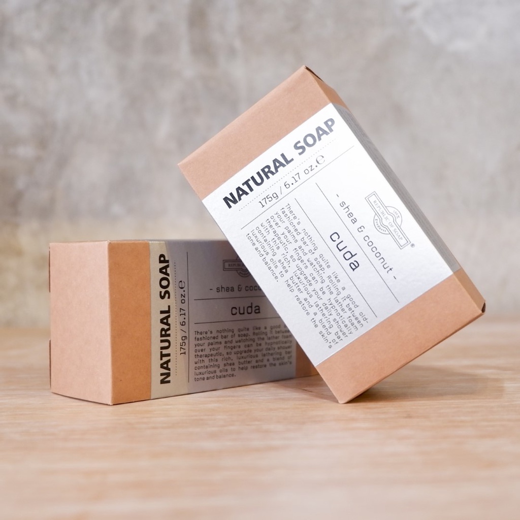 Handmade Natural Soap 175gr - CUDA - w/ Shea Butter, Coconut & Canola