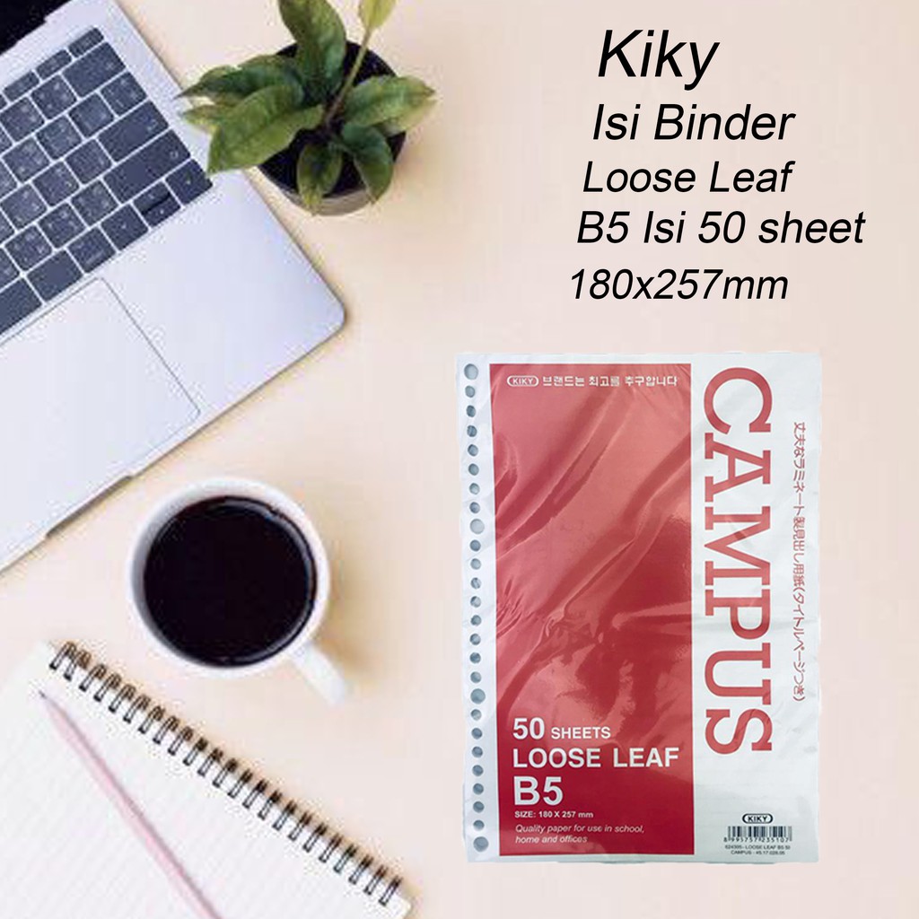 Kiky / Campus / Loose Leaf B5 / Isi binder / 180x257mm / 50lembar