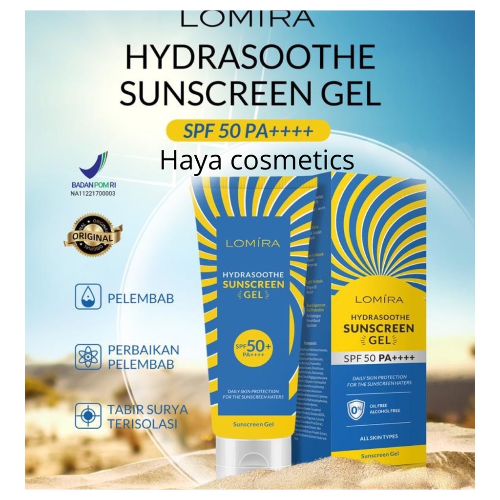 ✿ELYSABETHME✿ Lomira sunscreen gel hydrasoothe sunblock anti uv SPF 50+++++ pelindung wajah dari matahari