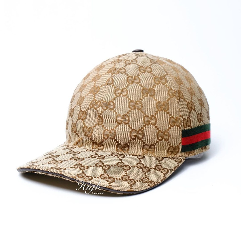 GG Web Stripe GG-logo Baseball Cap Brown 100% Authentic