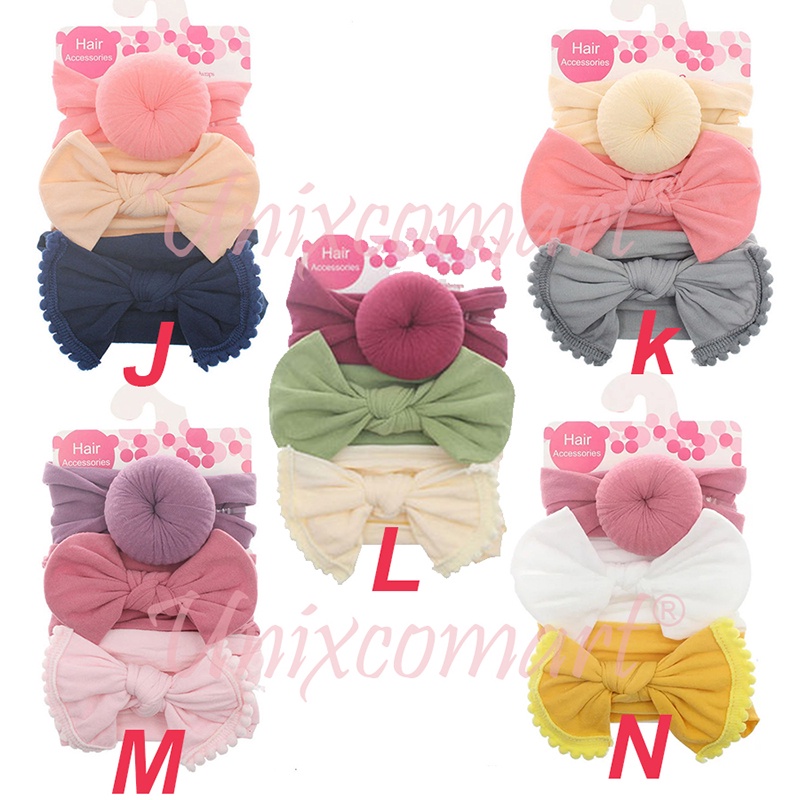 Baby Headband 3 in 1 Bandana Bando Pita Bayi Anak