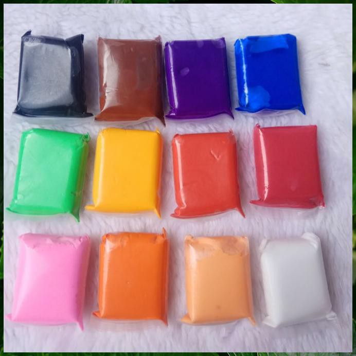 Tanah Liat Clay Polimer Pengganti Tanah Liat 12 Warna Edukatif Qrt811 Shopee Indonesia