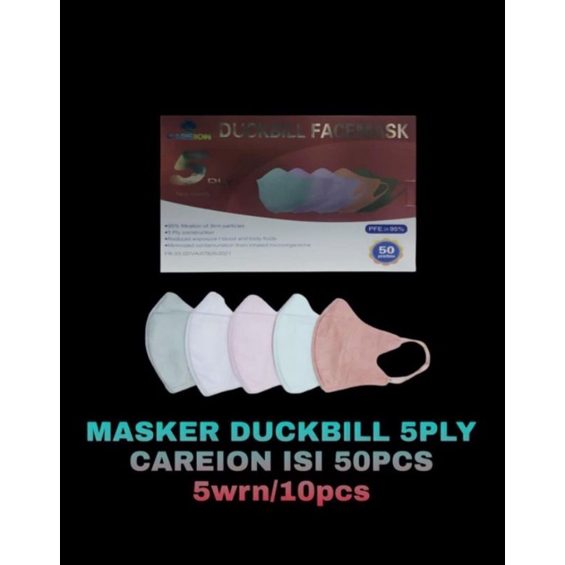 Masker Duckbill Premium 5ply Embos careion