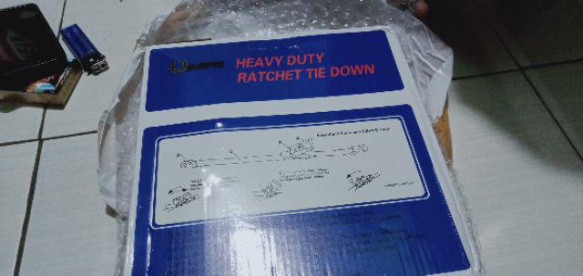Rachet Tie Down 2x10m Cargo Lashing Tali Pengikat Barang Bak Truk