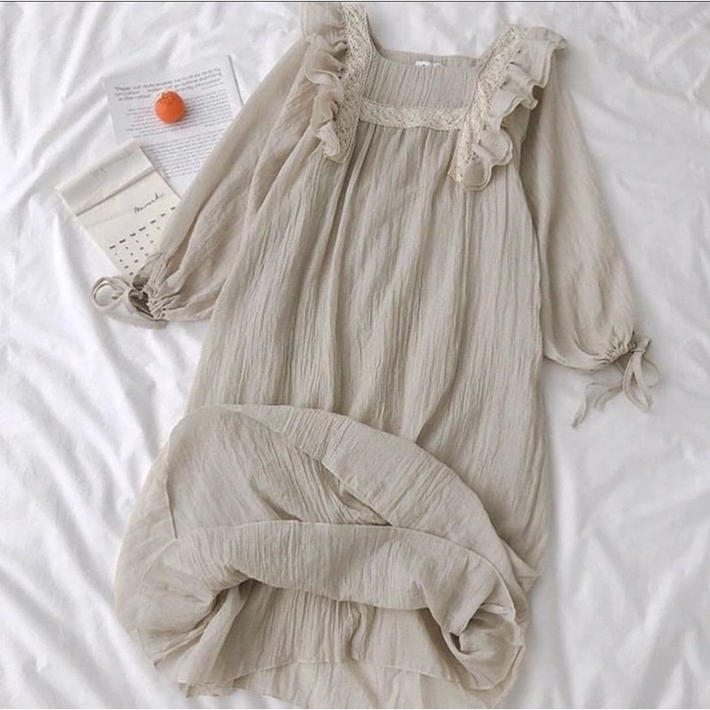 OLIVE MIDI DRESS baju wanita crinkle mix hyget