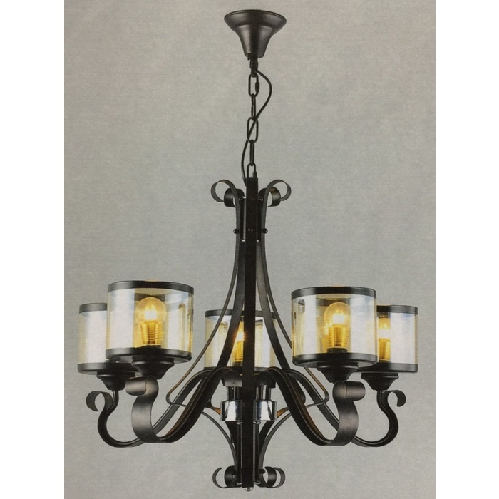 LAMPU GANTUNG HIAS MINIMALIS VINTAGE 5 LAMPU BLACK