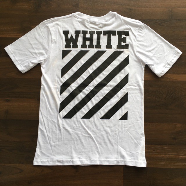 KAOS OFF WHITE PUTIH CARRAVAGIO LIST KUNING PREMIUM SKD KAOS PREMIUM LAKI KS