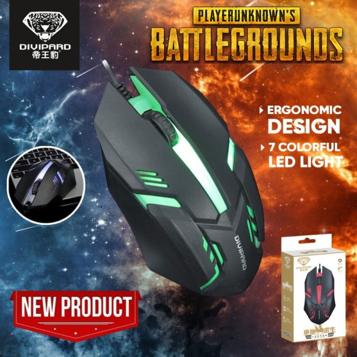 Mouse Gaming Kabel USB Colorful Backlight Divipard OP20 1200 DPI