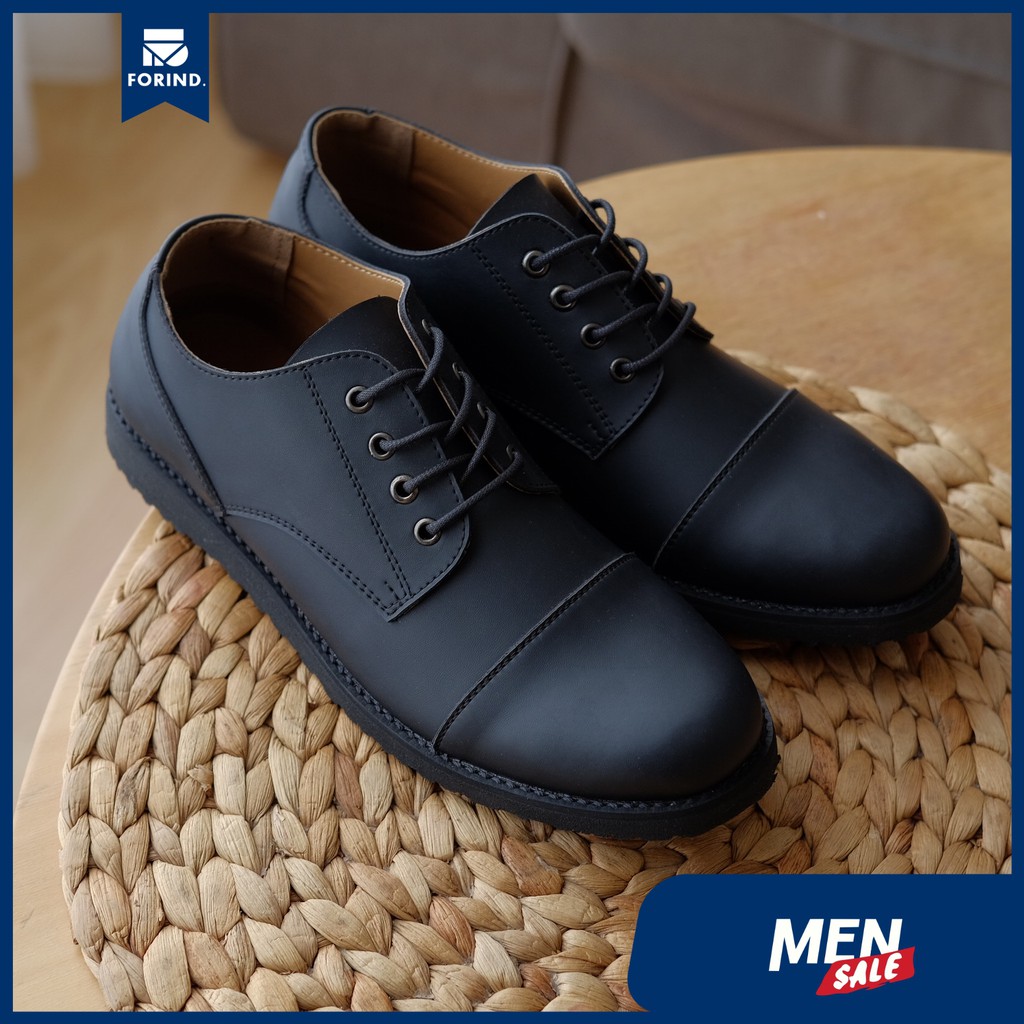 Elvaro Black | Sepatu Pantofel Hitam Pria Casual Kerja Cowok Kantor Pantofel Oxford |FORIND Oxwalker