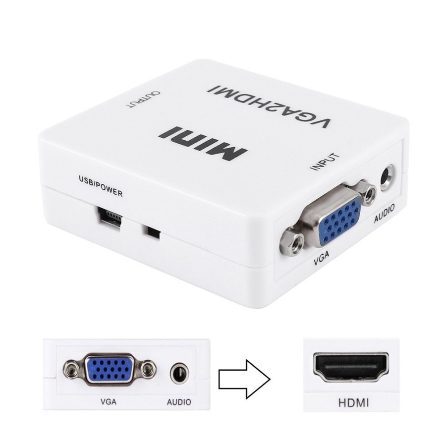 Converter VGA to HDMI With Audio Mini