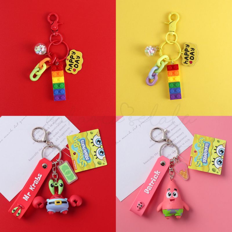 Gantungan Kunci Hadiah Spongebob Patrick Lego Kartun